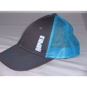 Rapala Mesh Trucker Baseball Cap Logo Snapback - Charcoal/Columbia Blue